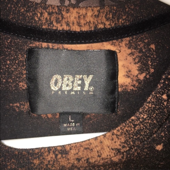 Obey Brown Washed Tee Shirt - Picture 4 of 4